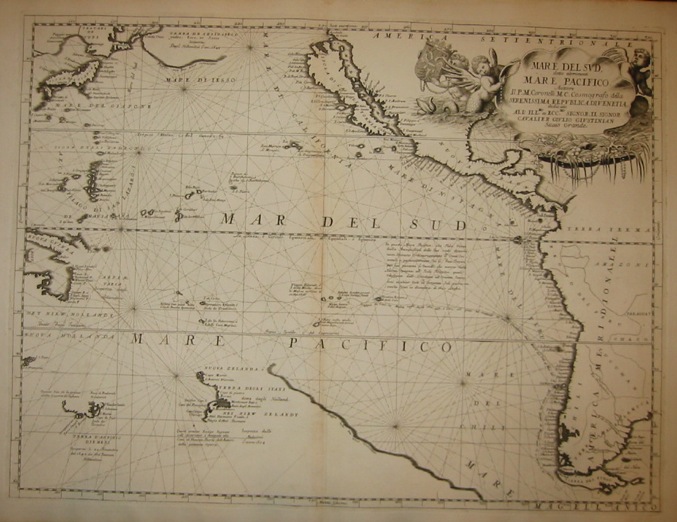 Coronelli Vincenzo Maria (1650-1718) Mare del Sud detto altrimenti Mare Pacifico 1691 Venezia 